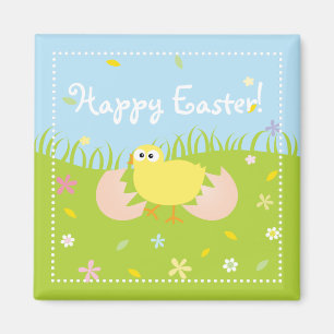 Happy Easter Cute Baby Chick Magnet