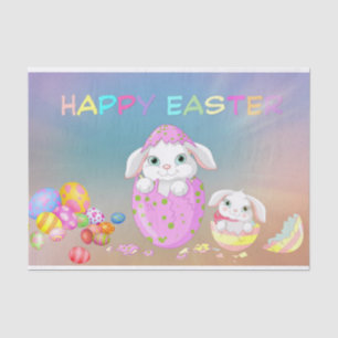 Happy Easter Cute Bunnies and Easter Eggs Tissue Paper