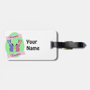 Happy Easter! Cute bunnies Luggage Tag