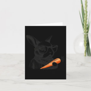 Happy Easter Cute Bunny Carrots Funny Gles Card