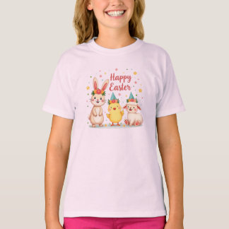 Happy Easter Cute Bunny Chick Lamb T-Shirt