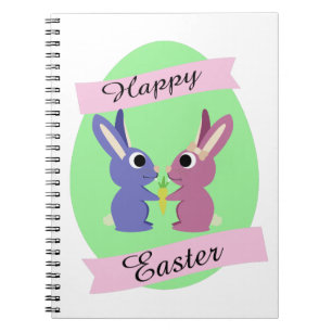 Happy Easter! Cute Bunny Couple Notebook