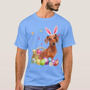 Happy Easter Cute Bunny Dachshund Wearing Bunny Ea T-Shirt
