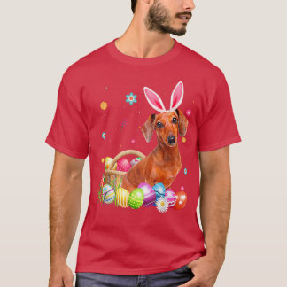 Happy Easter Cute Bunny Dachshund Wearing Bunny Ea T-Shirt