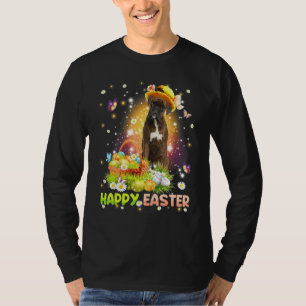 Happy Easter Cute Bunny Dog Boxer Eggs Basket Dog T-Shirt