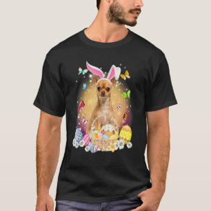 Happy Easter Cute Bunny Dog Chihuahua Eggs Basket T-Shirt