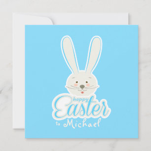 Happy Easter Cute Bunny Easter Eggs Hunt Party Holiday Card