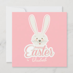 Happy Easter Cute Bunny Easter Eggs Hunt Party Holiday Card