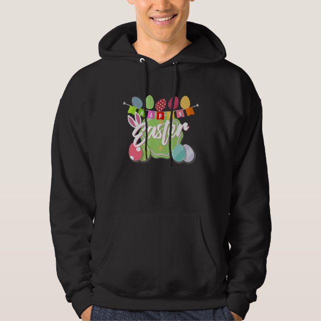 Happy Easter  Cute Bunny Egg Hunt For Boys Girls Hoodie (Front)