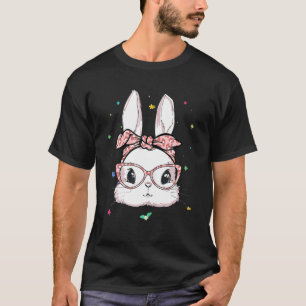 Happy Easter Cute Bunny Face Leopard Headband Glas T-Shirt