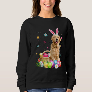 Happy Easter Cute Bunny Golden Retriever Wearing B Sweatshirt