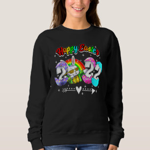 Happy Easter Cute Bunny Golden Retriever Wearing B Sweatshirt