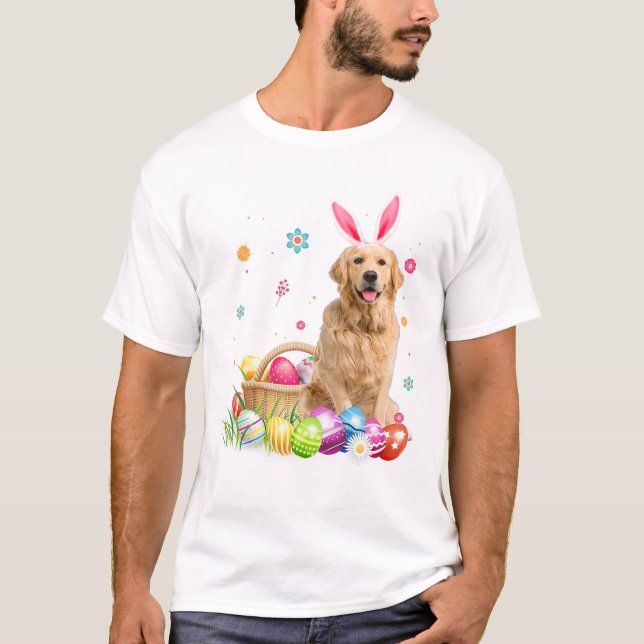 Happy Easter Cute Bunny Golden T-Shirt (Front)