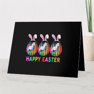 Happy Easter Cute Bunny Horse Farmer Lover Card