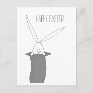 Happy Easter! Cute Bunny in a Top Hat Postcard
