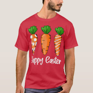 Happy Easter Cute Bunny Leopard Plaid Carrots Egg T-Shirt
