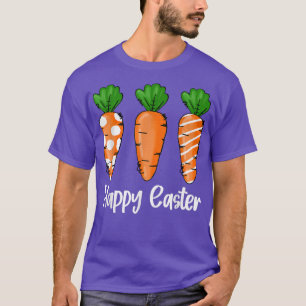 Happy Easter Cute Bunny Leopard Plaid Carrots Egg T-Shirt