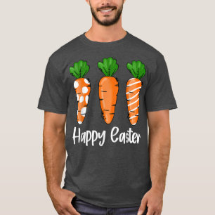 Happy Easter Cute Bunny Leopard Plaid Carrots Egg T-Shirt