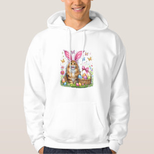 Happy Easter Cute Bunny Maine Coon Cat Easter Eggs Hoodie
