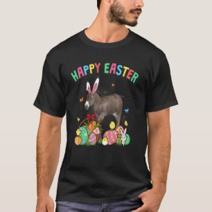 Happy Easter Cute Bunny Mule With Easter Eggs Bask T-Shirt