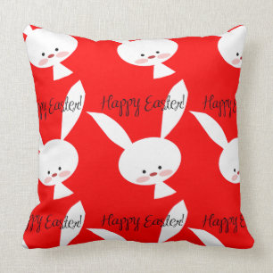 Happy Easter Cute Bunny Pattern Spring and Easter Cushion
