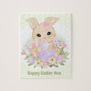 Happy Easter Cute Bunny personalised Jigsaw Puzzle