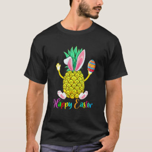 Happy Easter Cute Bunny Pineapple Easter Egg Vegan T-Shirt