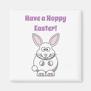 Happy Easter Cute Bunny Rabbit Cartoon Magnet