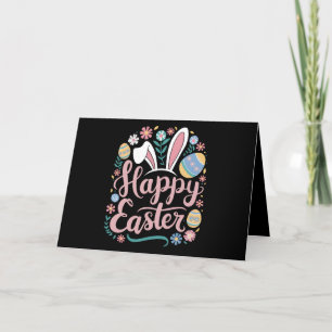Happy Easter Cute Bunny Rabbit Eggs Thank You Card