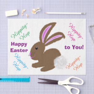Happy Easter Cute Bunny Rabbit Greeting Tissue Paper