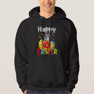 Happy Easter Cute Bunny Rabiit Raccoon  Eggs Hunt  Hoodie