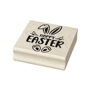 "Happy Easter" Cute Bunny  Rubber Stamp