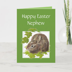 Happy Easter Cute Bunny Special Nephew Holiday Card