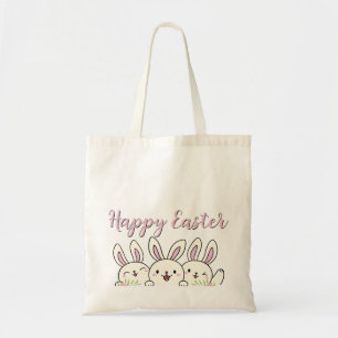 Happy Easter Cute Bunny Tote Bag