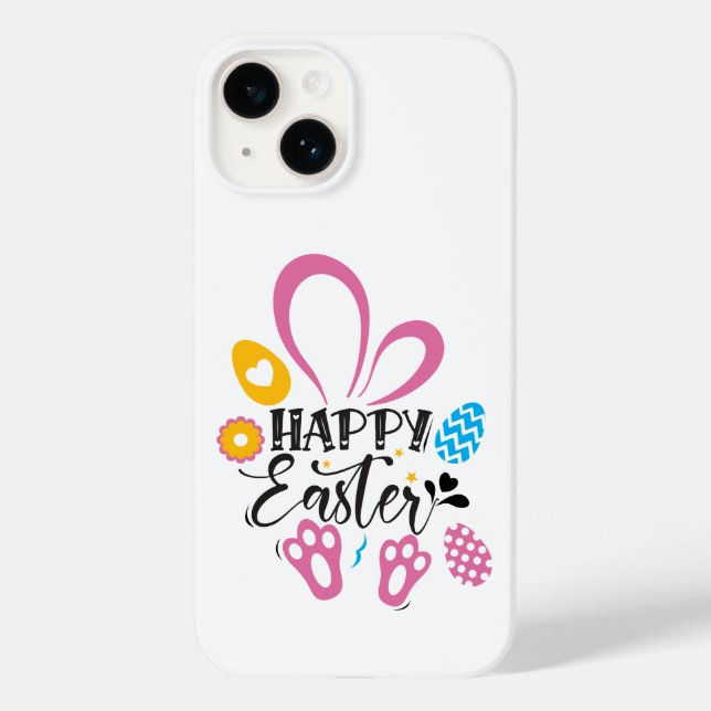 Happy Easter Cute Bunny With Easter Eggs Case-Mate iPhone Case (Back)