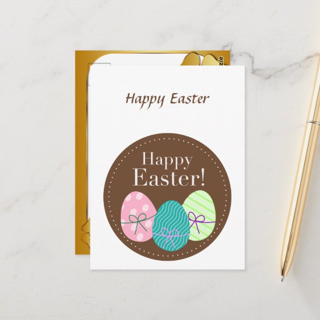 Happy Easter Cute  Card (Front/Back In Situ)