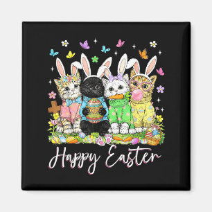 Happy easter cute cat lover bunny easter day women magnet