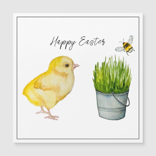 Happy Easter, cute chick and bumblebee (Front)