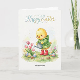 Happy Easter Cute Chick Spring Card