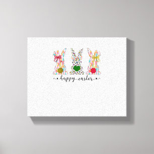 Happy Easter Cute Coquette Easter Bunny Rabbit Wom Canvas Print