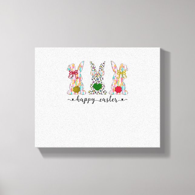 Happy Easter Cute Coquette Easter Bunny Rabbit Wom Canvas Print (Front)