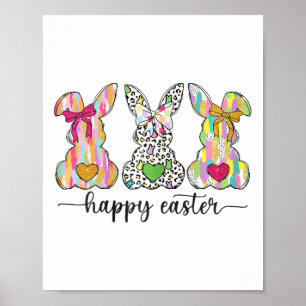 Happy Easter Cute Coquette Easter Bunny Rabbit Wom Poster