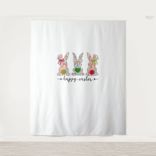 Happy Easter Cute Coquette Easter Bunny Rabbit Wom Tapestry