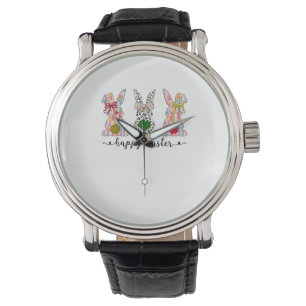 Happy Easter Cute Coquette Easter Bunny Rabbit Wom Watch