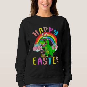 Happy Easter Cute Dinosaur Wearing Bunny Ears East Sweatshirt