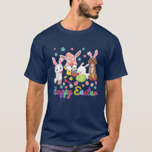 Happy Easter Cute Easter Bunny Gnome Cat Cockapoo T-Shirt