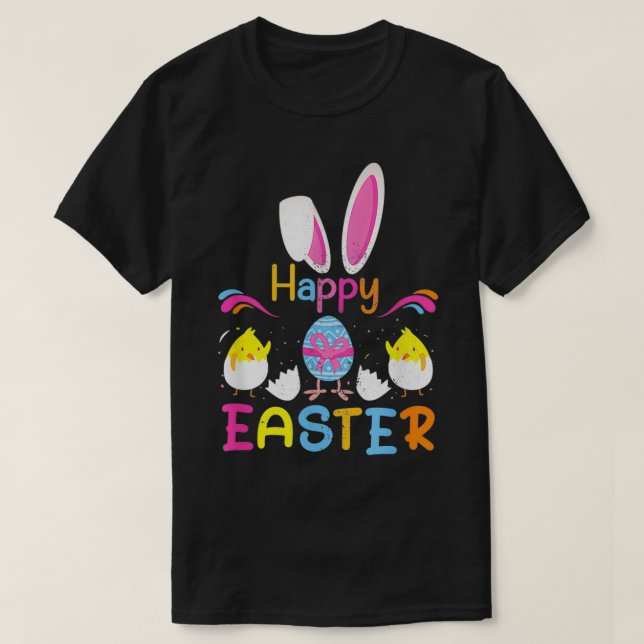 Happy Easter Cute Easter Egg Chicks  T-Shirt (Design Front)