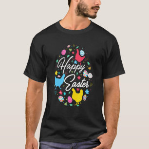 Happy Easter Cute Easter Eggs Shape Collection Ch T-Shirt