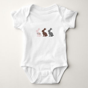 Happy Easter Cute Easter Leopard Bunny Rabbit Baby Bodysuit