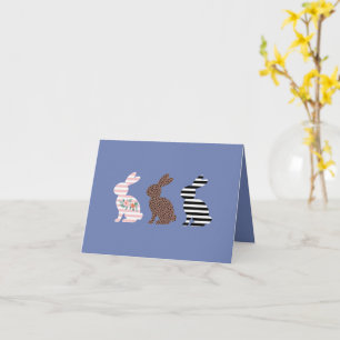 Happy Easter Cute Easter Leopard Bunny Rabbit  Card